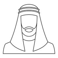 icône de l'homme arabe, style de contour vecteur