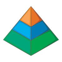 icône de pyramide en couches, style cartoon vecteur