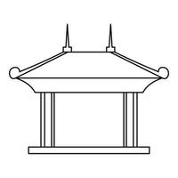 icône du pavillon de la pagode, style de contour vecteur