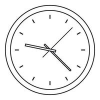 icône de l'horloge, style de contour vecteur