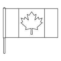 icône du drapeau du canada, style de contour vecteur