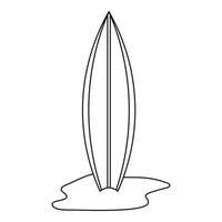 icône de planche de surf, style de contour vecteur