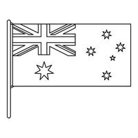 icône de drapeau australien, style de contour vecteur