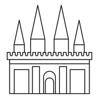 icône du palais du royaume, style de contour vecteur