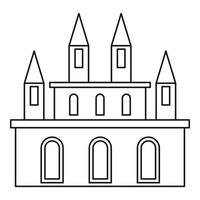 icône du château royal, style de contour vecteur