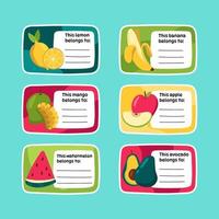 étiquettes autocollantes de fruits appartenant vecteur