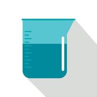 tasse à mesurer bleue avec icône d'eau, style plat vecteur
