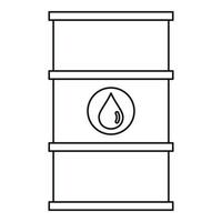 icône de baril de pétrole, style de contour vecteur