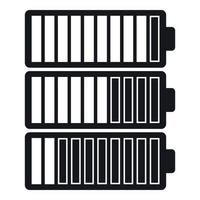 icône d'indicateurs de batterie, style simple vecteur