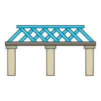 icône de pont de chemin de fer, style cartoon vecteur