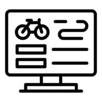vecteur de contour d'icône de location de bannière de vélo. système d'application