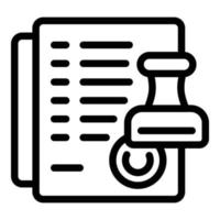 vecteur de contour d'icône de document de tampon. prêter de l'argent