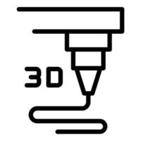 vecteur de contour d'icône d'impression côté 3d. produit de l'industrie