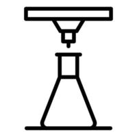 vecteur de contour d'icône de production de verre de fiole. conception de mélange