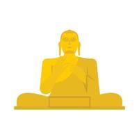 icône de bouddha doré, style plat vecteur