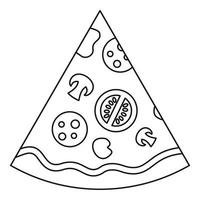 icône de tranche de pizza, style de contour vecteur