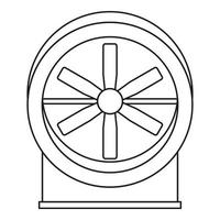 ventilateur avec icône de mécanisme de torsion, style de contour vecteur