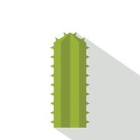 icône de cactus vert cereus candicans, style plat vecteur
