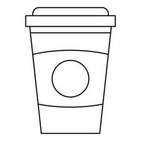 sortir l'icône de la tasse de café, style de contour vecteur