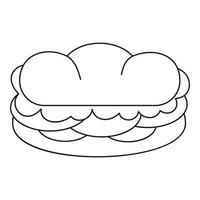 icône sandwich, style de contour vecteur