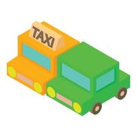 vecteur isométrique d'icône de transport privé. voiture de service de taxi jaune voiture de tourisme