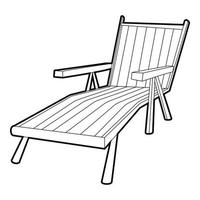 icône de chaise longue de plage, style 3d isométrique vecteur
