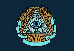 Pyramide des yeux Illuminati vecteur