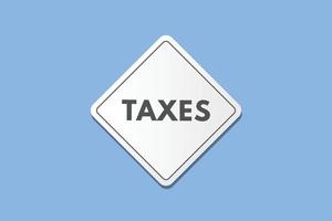 bouton de texte des taxes. taxes signe icône étiquette autocollant web boutons vecteur