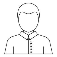 icône d'image de profil d'avatar masculin, style de contour vecteur
