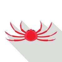icône de crabe araignée japonais, style plat vecteur