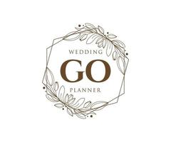 go initiales lettre mariage monogramme logos collection, modèles minimalistes et floraux modernes dessinés à la main pour cartes d'invitation, réservez la date, identité élégante pour restaurant, boutique, café en image vectorielle vecteur