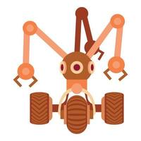 robot avec icône à trois tentacules, style dessin animé vecteur