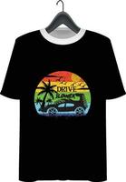 conception de t-shirt de voiture vecteur