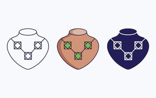ligne de collier et icône de glyphe, illustration vectorielle vecteur
