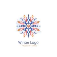 vecteur d'élément logo hiver dessiné à la main