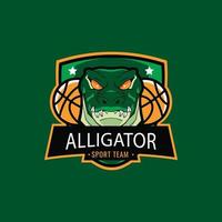 modèle de logo alligator plat vecteur