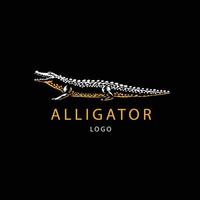 modèle de logo alligator plat vecteur