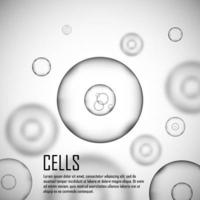 fond de cellule grise. vie et biologie, médecine scientifique, adn de recherche moléculaire. cellule grise au point. vecteur