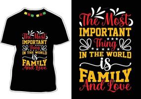 conception de t-shirt de citations de famille vecteur