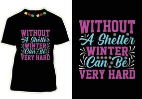 conception de t-shirt citations d'hiver vecteur