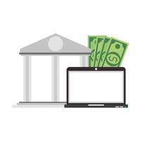 transfert d'argent en ligne et banque en ligne vecteur