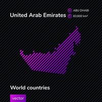 carte vectorielle des émirats arabes unis en violet et noir. style plat. bannière éducative, affiche sur les émirats arabes unis vecteur