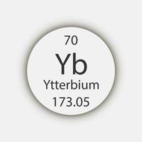 symbole de l'ytterbium. élément chimique du tableau périodique. illustration vectorielle. vecteur