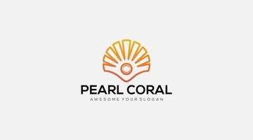 illustration de modèle de conception de logo de corail perlé vecteur