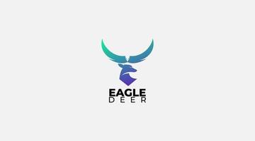 illustration de conception de logo de cerf aigle minimal vecteur