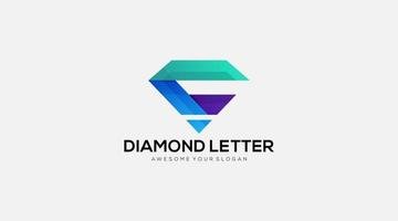 lettre diamant logo design illustration vecteur modèle