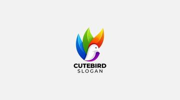 illustration de conception vectorielle logo oiseau mignon vecteur