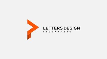 Éléments de modèle de conception d'icône de logo lettre p vecteur
