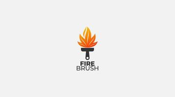 illustration de modèle de conception de logo de brosse à feu vecteur