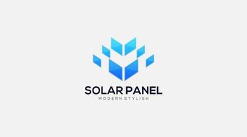 logo de panneau solaire moderne et élégant dans l'illustration de conception vecteur